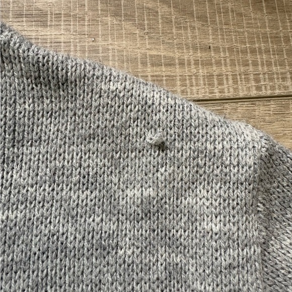 Vintage Gray and Red Nordic Geometric Pattern Wool Sweater - Picture 8 of 8